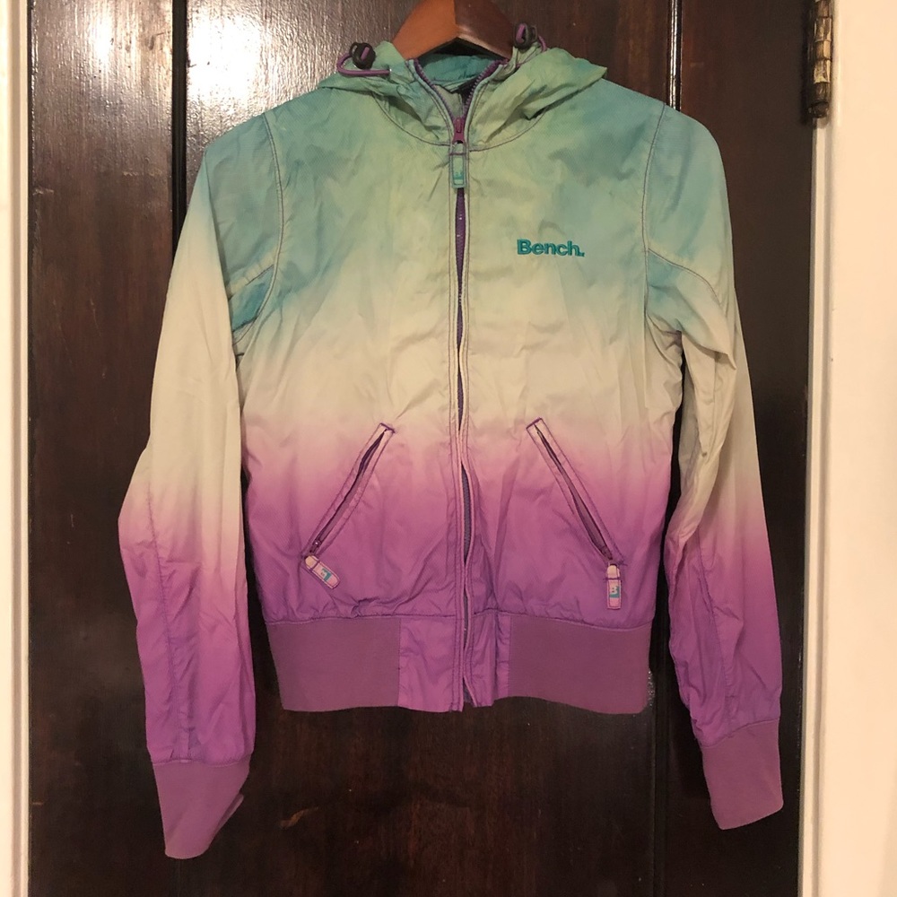 Bench Ombré Watercolor Windbreaker with Hood.